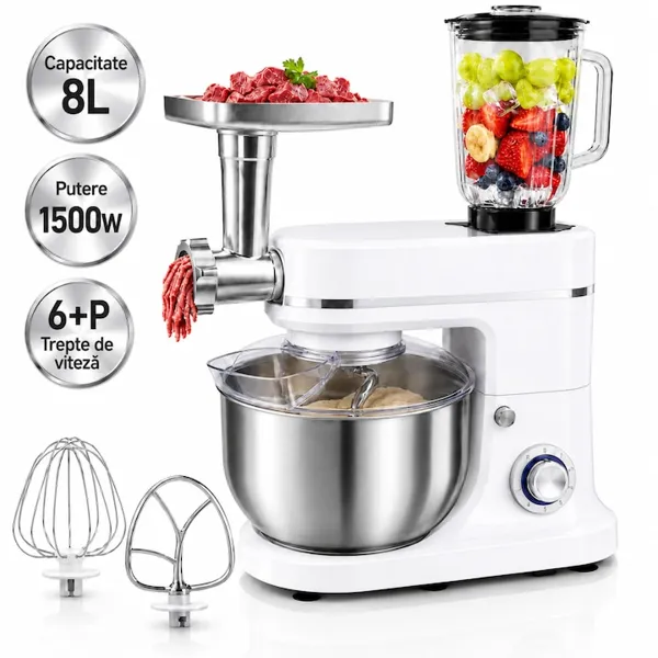 Robot de bucătărie 1500 W bol inox 8 L