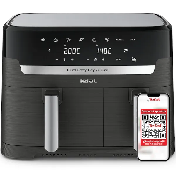 Friteuză cu aer cald Tefal Dual Easy Fry & Grill EY905B10
