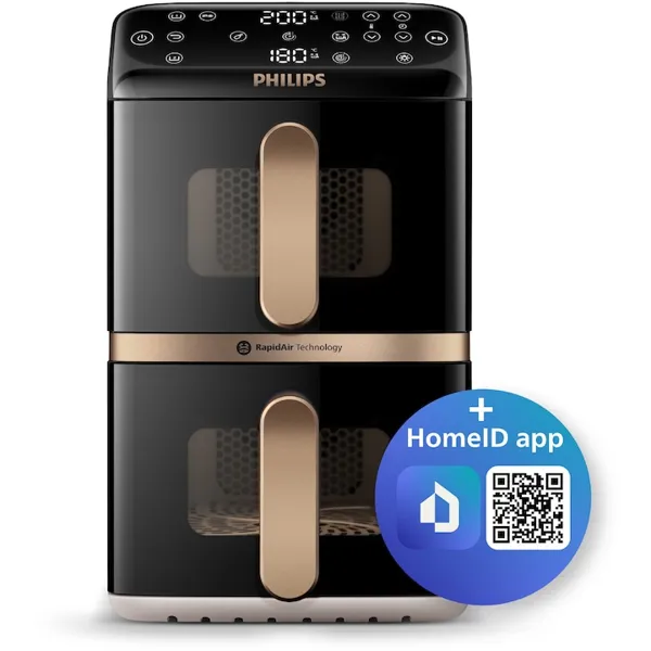 Friteuză cu aer cald verticala Philips Dual Basket Stacked