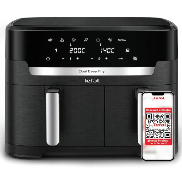 Friteuză cu aer cald Tefal Dual Easy Fry XXL EY9428E0